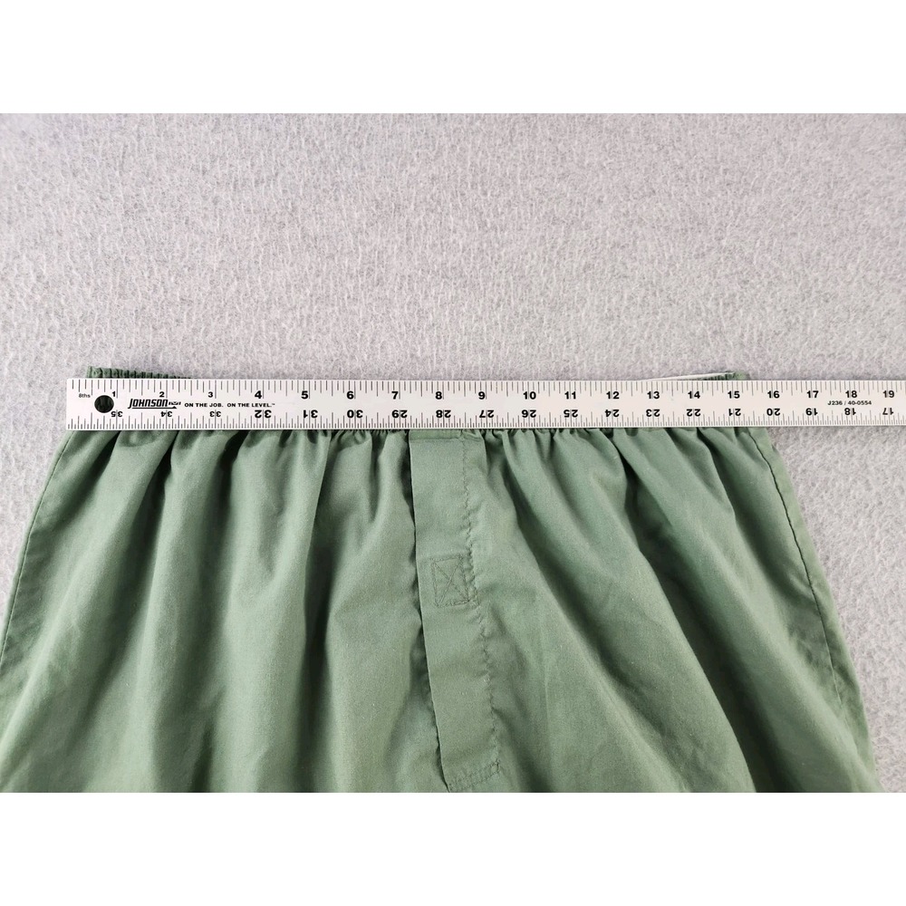 Vintage Cotton Poly Blend Pajama Bottoms Shorts Lightweight Green PJs Mens Large - Picture 8 of 10